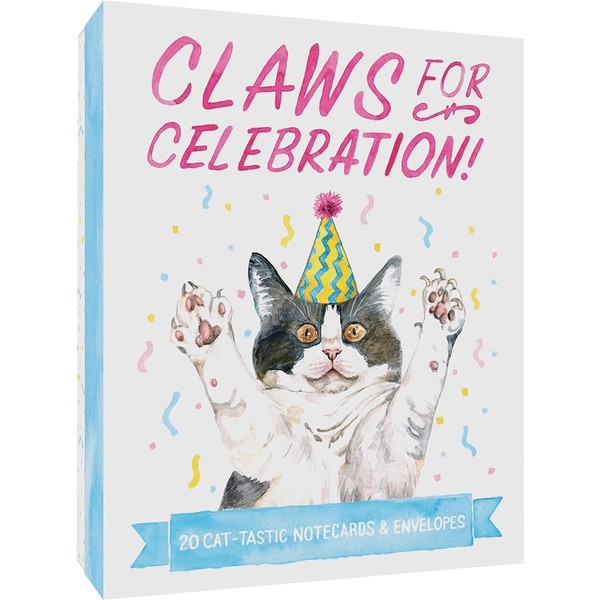 Claws for Celebration Notecards: 20 Cat-Tastic Notecards & Envelopes (Cat-Themed Stationery, Gift for Cat Lovers)