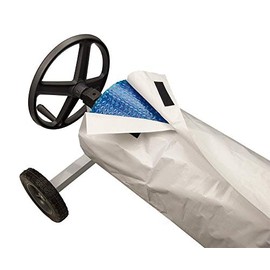 HPI Swimming Pool Solar Blanket Reel Cover for Pools up to 28' Wide | for Above Ground and Inground Pools