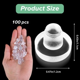 100 PCS Glass Table Bumpers Glass Table Rubber Grippers with Stem Clear Rubbe Bumper Anti Collision Slip Spacers Patio Tables Spacers for Furniture Cabinet (0.47“× 0.43”)