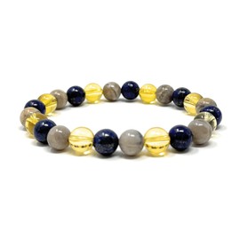 Friend Bracelet, Crystal Gemstone Stretch Bead Bracelet - Gift for Friend - Soul Cafe Gift Box & Tag - Citrine, Ocean Jasper, Lapis Lazuli