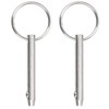 2 PCS Marine 316 Stainless Steel Quick Release Pin Bimini Top Pin, Diameter 1/4"(6.3 mm), Overall Length 3.74"(95 mm), Usable Length 3.15"（80 mm