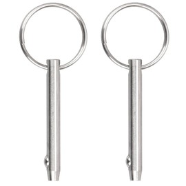 2 PCS Marine 316 Stainless Steel Quick Release Pin Bimini Top Pin, Diameter 1/4"(6.3 mm), Overall Length 3.74"(95 mm), Usable Length 3.15"（80 mm