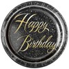 Unique Party 57495 - Glitz Gold Foil Birthday Paper Plates,