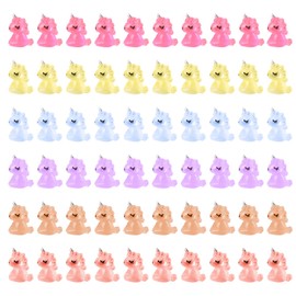 LSYYSL 60 Pieces Of Luminous Rainbow Horses, Mini Resin Toys, Cute Resin Ornaments, Creative Cartoon Decorations, Small Garden Ornaments
