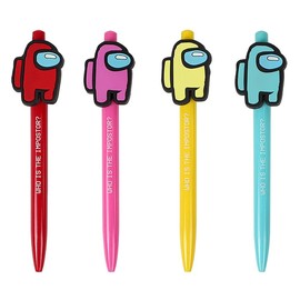 Among Us Cute Character Soft 0.5mm Mechanical Pencil (Red/Pink/Yellow/Mint) (Set of 4 (1ea))