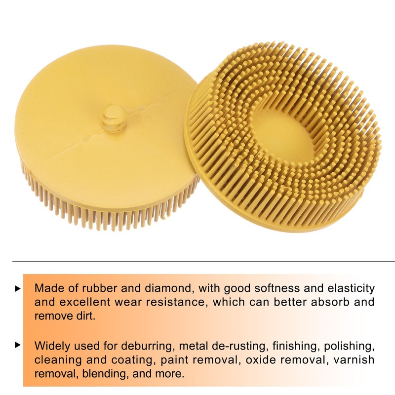 HARFINGTON 5pcs Bristle Disc 3" 80 Grit Abrasive Brush Deburring