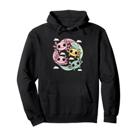 Axolotl Cute Axolotls Of The World Kawaii Children's Pullover Hoodie, black