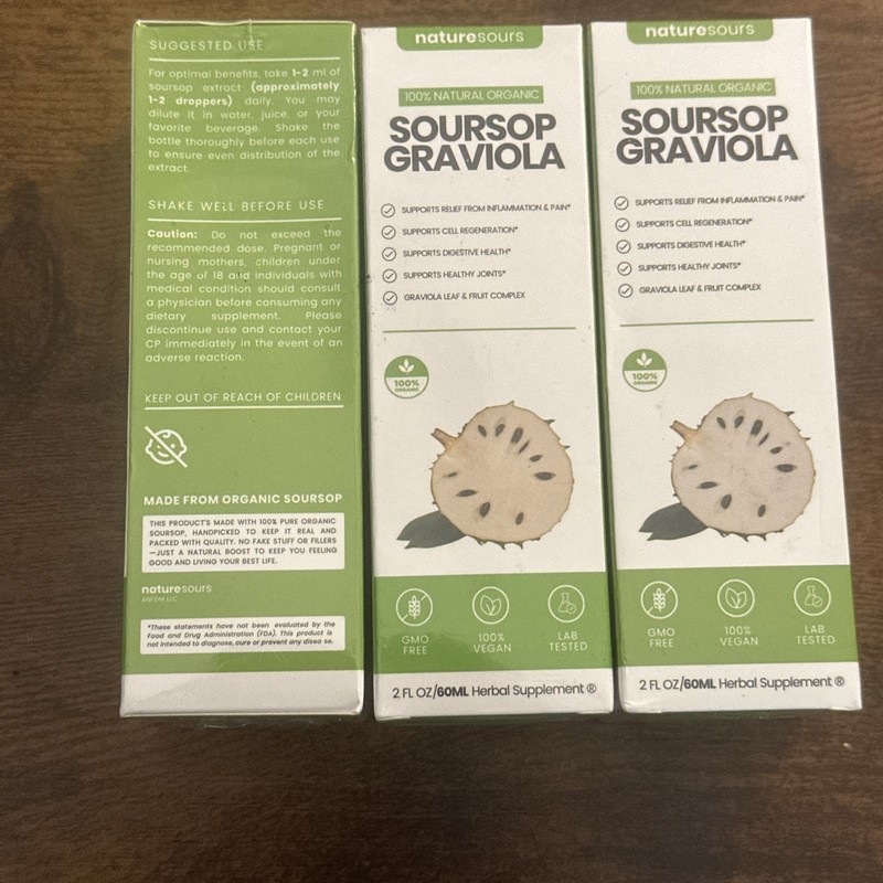 Naturesours (3) Naturesours Soursop Graviola Herbal Supplement (2 Fl oz/60ML)