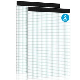 Graph Paper Pads A4 Graph Paper Notebook, 2 Pack 4x4 Quad Grid Paper, 30 Sheets Engineering Paper, Perforations A4 Lined Graph Paper with Sturdy Cardboard for Drawing, Designing, Math Sketching