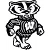 WISCONSIN BUCKY BADGER BLACK AND WHITE 12" Tall  DECAL