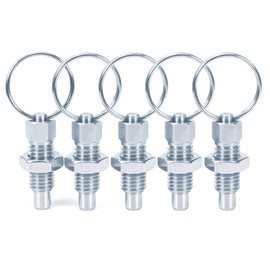 POFET 5pcs Stainless Steel Non Lock-Out Indexing Plunger with Pull Ring M8