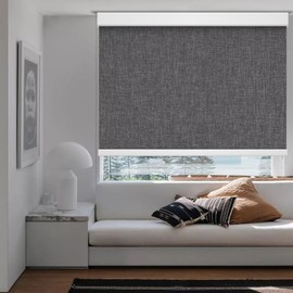 Changshade Blackout Roller Shades for Windows,Customized Cordless Roller Shades with Valance,UV Protection and Thermal Insulation Fabric Blinds for Windows and Home,Charcoal Grey