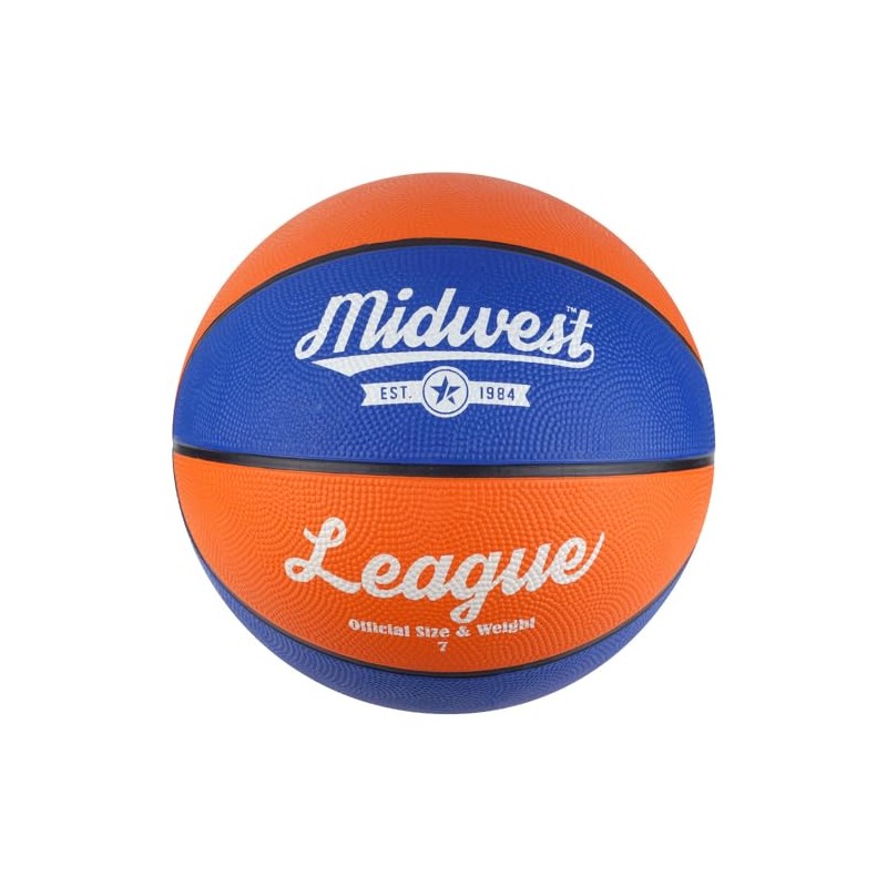 Midwest Unisex's League Basketball, Blue/Orange, Size 7