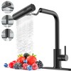 AVSIILE Matte Black Waterfall Kitchen Faucets with Pull Down Sprayer,