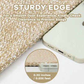 EARTHALL Washable Area Rugs 5x7 Ft Non Slip Living Room Rugs Cotton Dining Room Rug Braided Bedroom Rugs Indoor Outdoor Floor Carpet for Living Room, Bedroom, Dining Room, Golden Beige/White