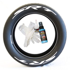 Tire Stickers SRT Logo - Dodge SRT Tire Lettering Add-On Accessory - Easy DIY with 2oz Touch-Up Cleaner / 19-21 Inch Wheels / 0.75 Inches/White / 4 Pack