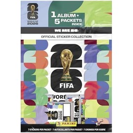 2026 Panini Copa del Mundo de la FIFA - Paquete Inicial de Pegatinas con Álbum Oficial + 5 Paquetes de Pegatinas – Colección Oficial del Torneo Autorizada