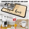 Coffee Mat Coffee Bar Spill-Proof Mat, Dish Drying Mat Hide