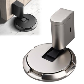 Magnetic Door Stopper, 2024 Upgrade Punch-Free Mechanical Silent Floor Door Stop,Magnetic Door Stoppers for Bottom of Door,Adjustable Floor Door Stopper No Drill with Adhesive (Nickel)