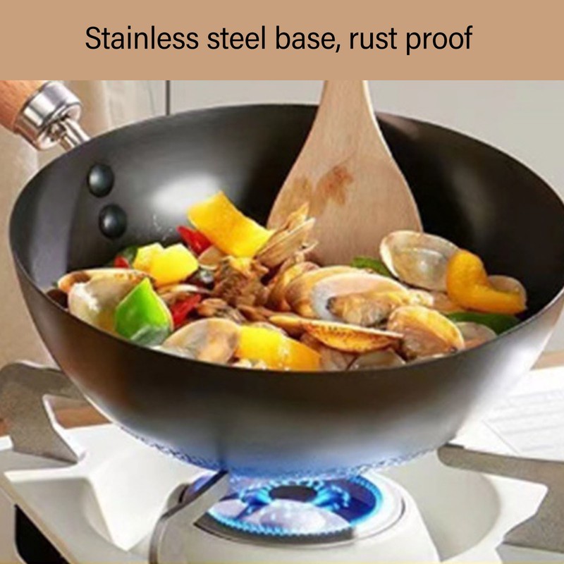 Frying Pan Even Heating Smooth Coating Multifunctional Iron Pot with
