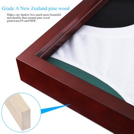 16x20 Large Shadow Box Frame, Jersey Frame Display Case with Grade A Natural Pine Wood Acrylic Front and Metal Hanger Shadowbox Frame Display Depth of 1",Cherry Red