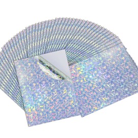 Printable Vinyl Sticker Paper 50 Sheets Holographic Waterproof Decal Paper,Self-Adhesive Labels Crafts,Dries Quickly Tear Resistant-for Any Epson HP Canon Sawgrass Inkjet Printer Diamond
