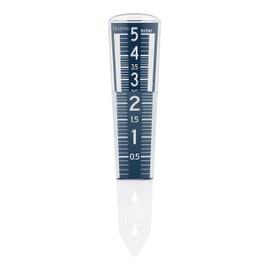 La Crosse 704-1531B-INT Large Magnifying Easy Read 5-Inch Capacity Acrylic Rain Gauge in Navy Blue