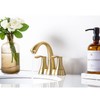 Brushed Gold Bathroom Faucet, Lava Odoro Brass 4 Inch Centerset
