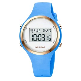 XCZAP Outdoor Sport Watches Alarm Clock 5Bar Waterproof LED Digital Watch (Blue-2)
