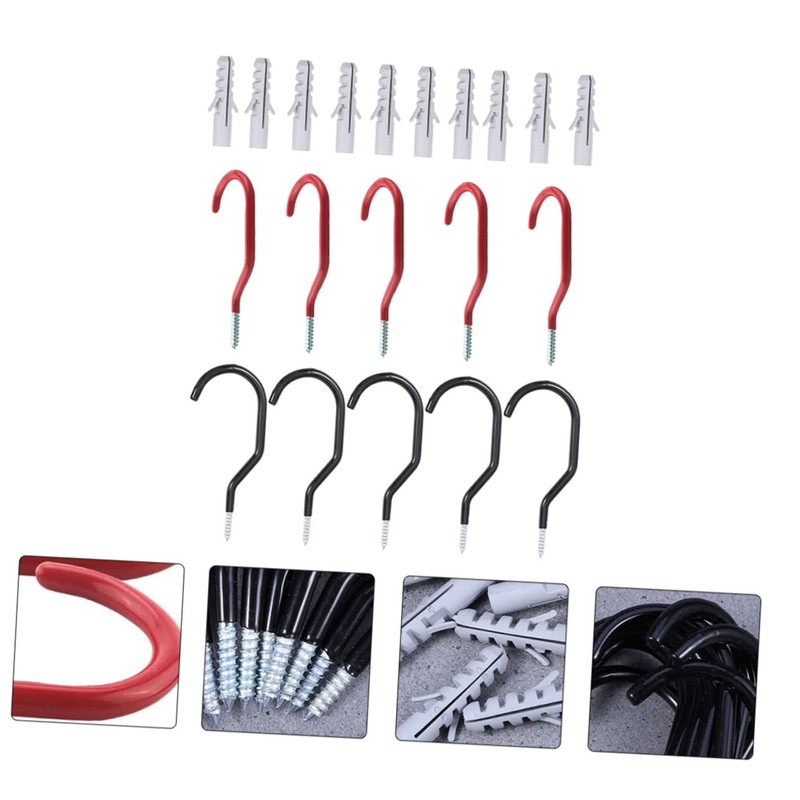 TEHAUX 10 Sets Bike Hooks Set for Wall Mounting Durable