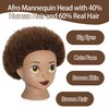 TKIMHEQ Afro Mannequin Head with 6 Inch Synthetic Hair Training