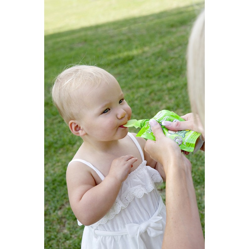 Cherub Baby Universal Reusable Non-Spill Baby Food Pouch Squeeze Spoon