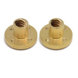 ReliaBot 2PCs T8 Tr8x8 Lead Screw Brass Nut (Acme Thread, 2mm Pitch, 4 Start, 8mm Lead) with 4xM3 Thread for Tr8x8 T8x8 Lead Screw