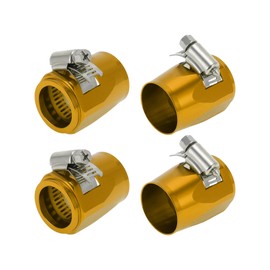 Hihaha AN16 Hose Finisher Clamp/Rubber Hoses End Finisher for Oil Fuel Tube/Durable Aluminum Alloy/4 Pcs Gold Tone