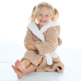 Metzuyan Kids Infant Boys Girls Unisex Teddy Bear Puppy Novelty Dressing Gown Snuggle Fleece Bear 5-6 Years