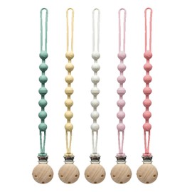 Pacifier Clip for Boys Girls - MORIBOX 5 Pack Paci Clip Soothie Baby Binky Holder for Shower Gift Birthday