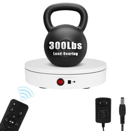 Remote Control Motorized Rotating Display Stand, 220 Lbs Load, 360 Degree, Mute Automatic Rotating Platform for Photography Products, Live Video Show, Angle Speed, Wired, Rotating Stand for Display