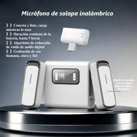 Microfono Inalambrico Lavalier Type-c Con 2 Adaptadores, Techwolf Micrófono Solapa Con Múltiples Modos De Grabación Apto Para Grabar Audio Y Vlogging