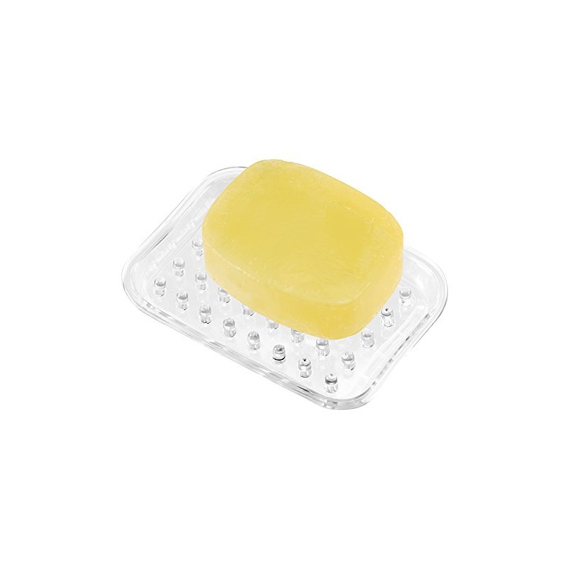 iDesign Plastic Bar Soap Holder for Bathroom Shower, Set of