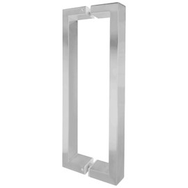 LVYIHAN 12 inch Square Shower Pull Push Entry Door Handle Double Sided, Silver Stainless Steel Back to Back Sliding Barn Door Handles, Fit for Glass Door Wooden Door