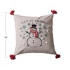 Creative Co-Op, Multicolor Square Cotton Printed Pillow with Snowman, Let
