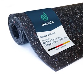 diconfa Building Protection Mat Width 250 mm 25 cm – Choice – Thickness: 3 mm to 15 mm – Length: 0.05 m to 10 m – Selection: 0.25 m (25 cm) Long, 8 mm Thick – Rubber Mat Sold by the Metre Rubber