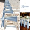 Lykoow 60 Pcs Dusty Blue Chair Sashes 78 inch Satin