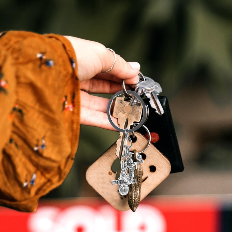KOMBIUDA Volleyball Keyring Thank You Gift Mini Sports Keyring Volleyball