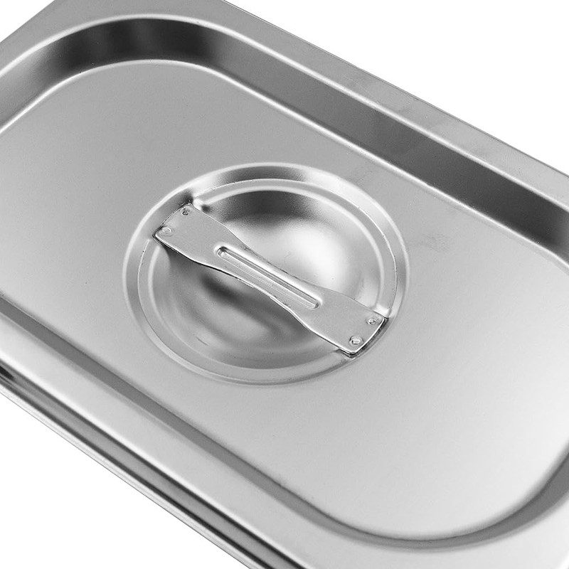 ZONADAH Stainless Steel Steam Hotel Pan 1/9 Size with Lid