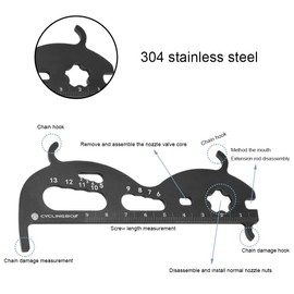 YPWangShengRui Bicycle Chain Wear Indicator Tool 304 Stainless Steel Chain Checker Gauge Bike Chain Tool for Checking All Chains on Mountain or Road Bike
