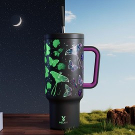 【Latest Style】 - Meoky Stay Hot Or Cold All DayStainless Steel Thermos Cup, Perfect For Car, Office & Travel, Large Capacity, Trendy Design, Gift Ready!:_Pink Crack