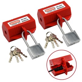 HiLKCO Industrial Grade Plug Lockout Device for 110-220V Power Cords - Polypropylene Lockout Tagout Kit with Safety Locking Holes, OSHA Compliant for Indoor, Outdoor, Factory & Home Use Small