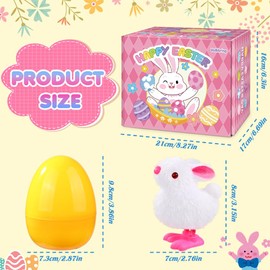 12 Pcs Easter Eggs Jumping Bunny Wind Up Toys Kids Egg Hunt Party Favors