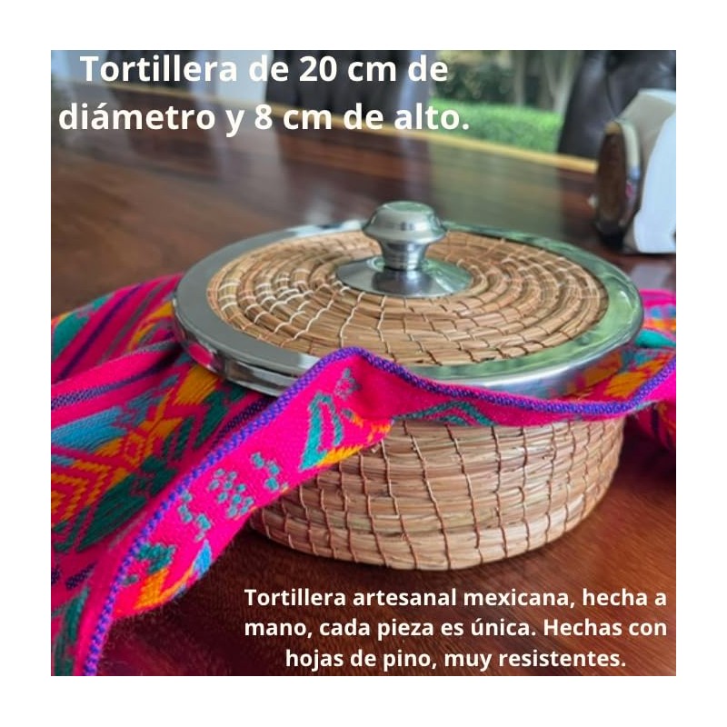 Tortillero térmico de Ocoxal 20x8 cm, artesanal hecho a mano